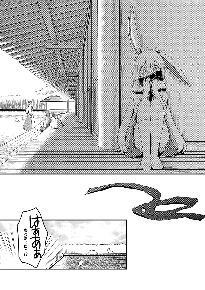 reisen udongein inaba, houraisan kaguya, inaba tewi, and yagokoro eirin (touhou) drawn by bon_(rump)