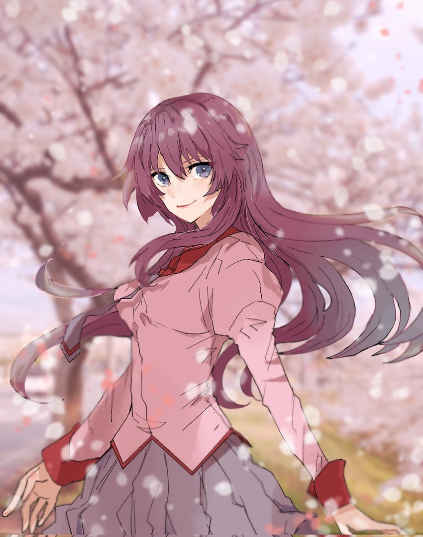 senjougahara hitagi (monogatari and 1 more) drawn by valhalla0707