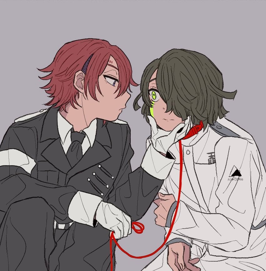 yomi hellsmile and seth burroughs (master detective archives: rain code) drawn by nana_(7starssovereign)