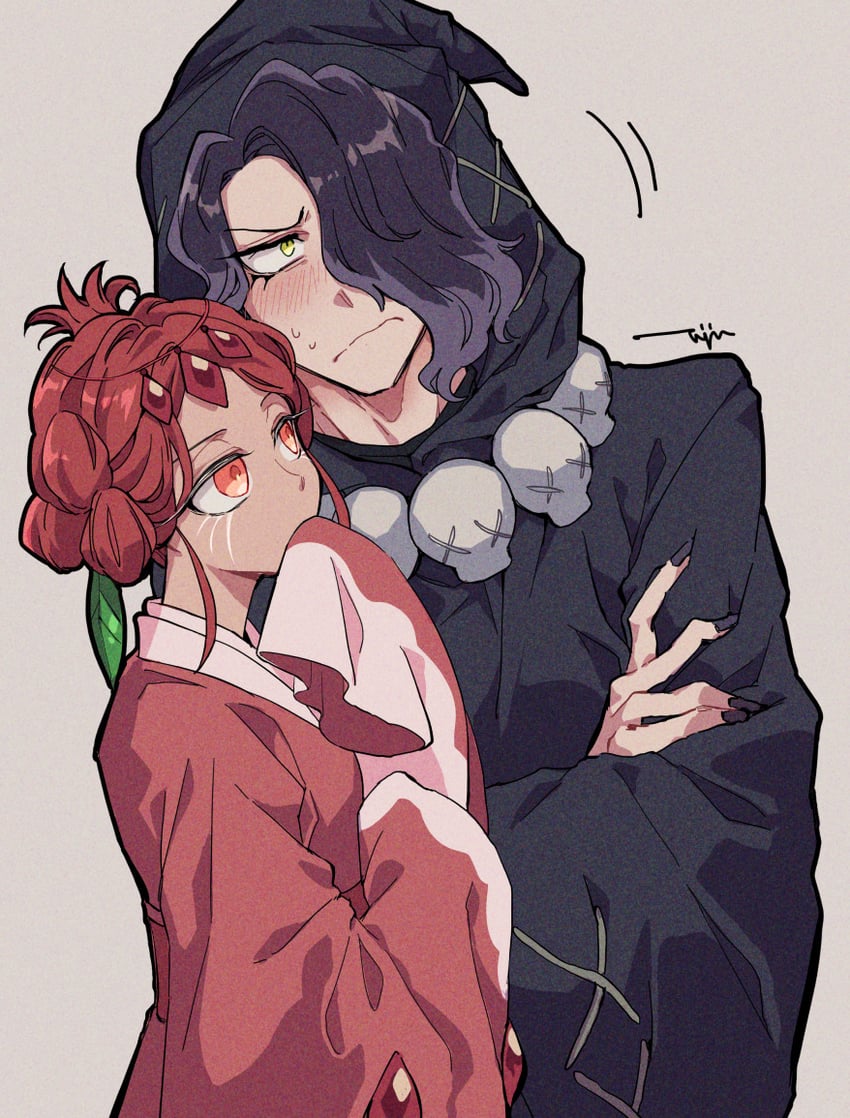 pomegranate cookie and licorice cookie (cookie run and 1 more) drawn by yujin1429