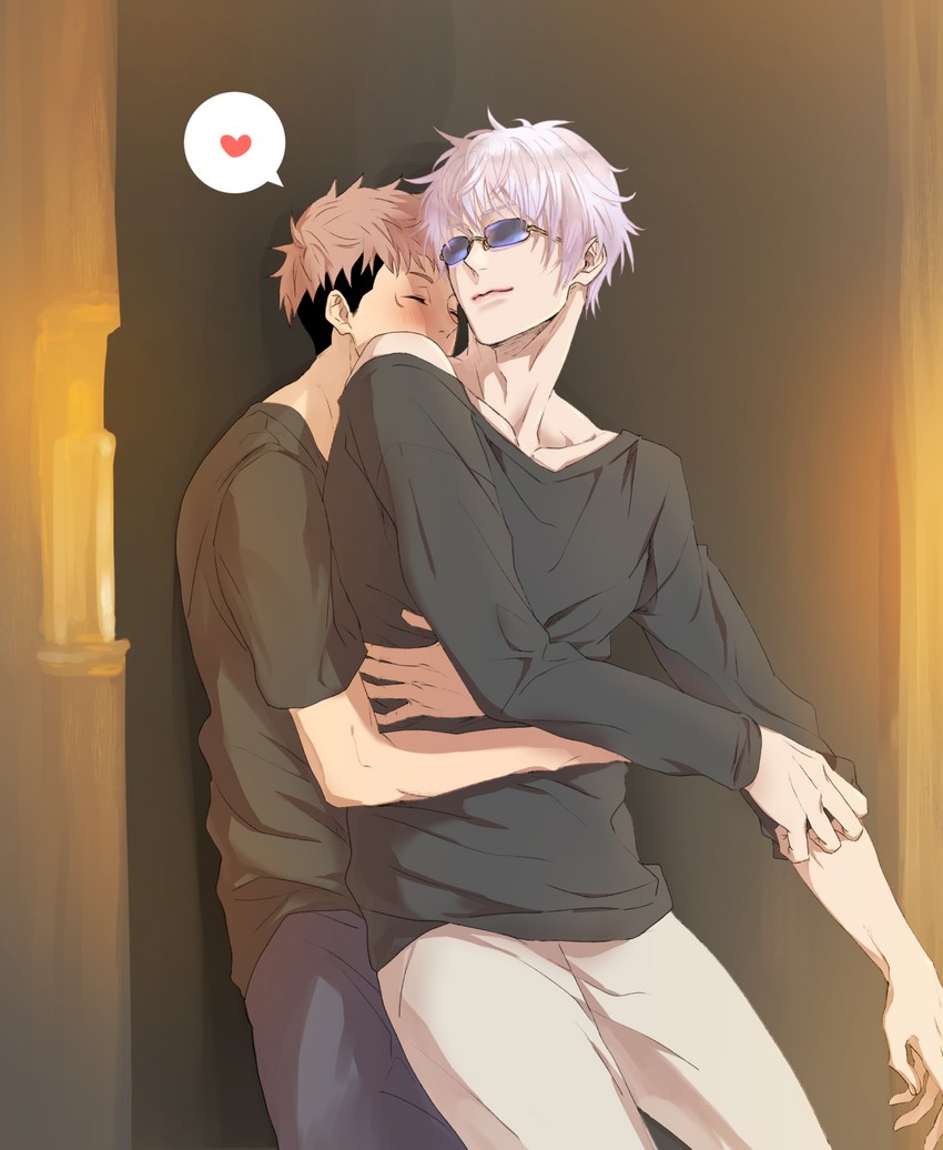gojou satoru and itadori yuuji (jujutsu kaisen) drawn by hati_juju