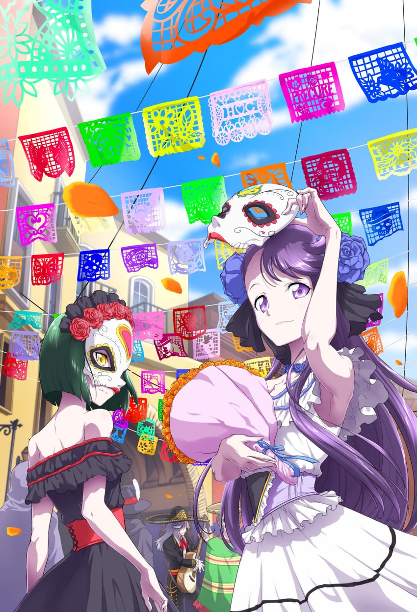 tsukikage yuri, dark precure, and professor sabaku (precure and 1 more) drawn by matatabi_(karukan222)