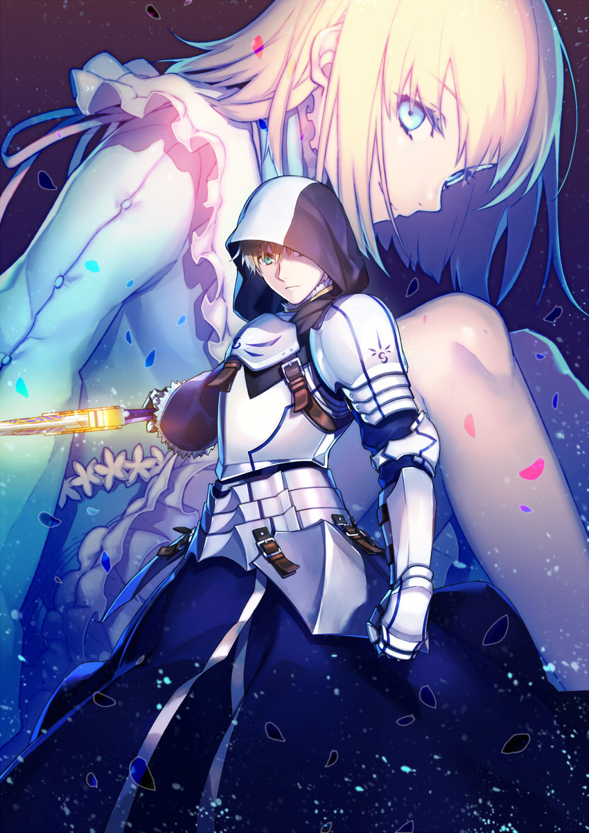 arthur pendragon and sajou manaka (fate and 1 more) drawn by nakahara_(mu_tation)