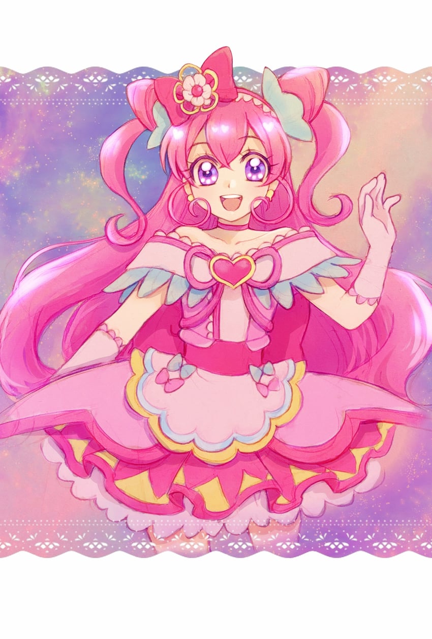 nagomi yui and cure precious (precure and 1 more) drawn by aizen_(syoshiyuki)
