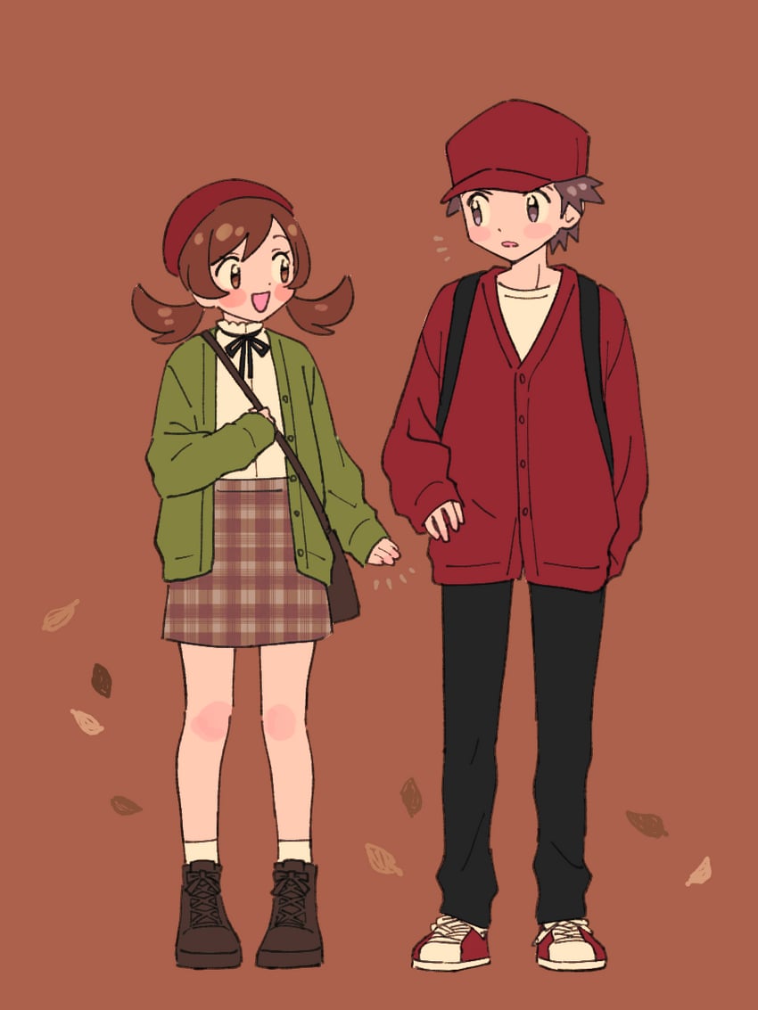 red and lyra (pokemon and 1 more) drawn by pumpkinpan