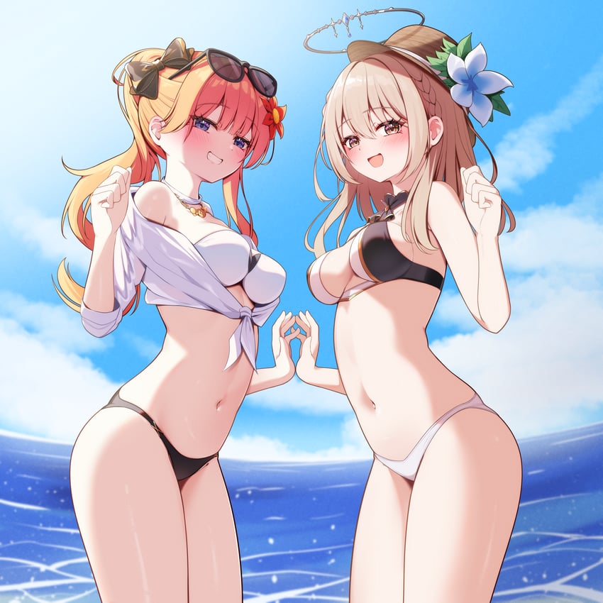 sakuraba oto and nanase crim (indie virtual youtuber) drawn by akuame_(ring3922)