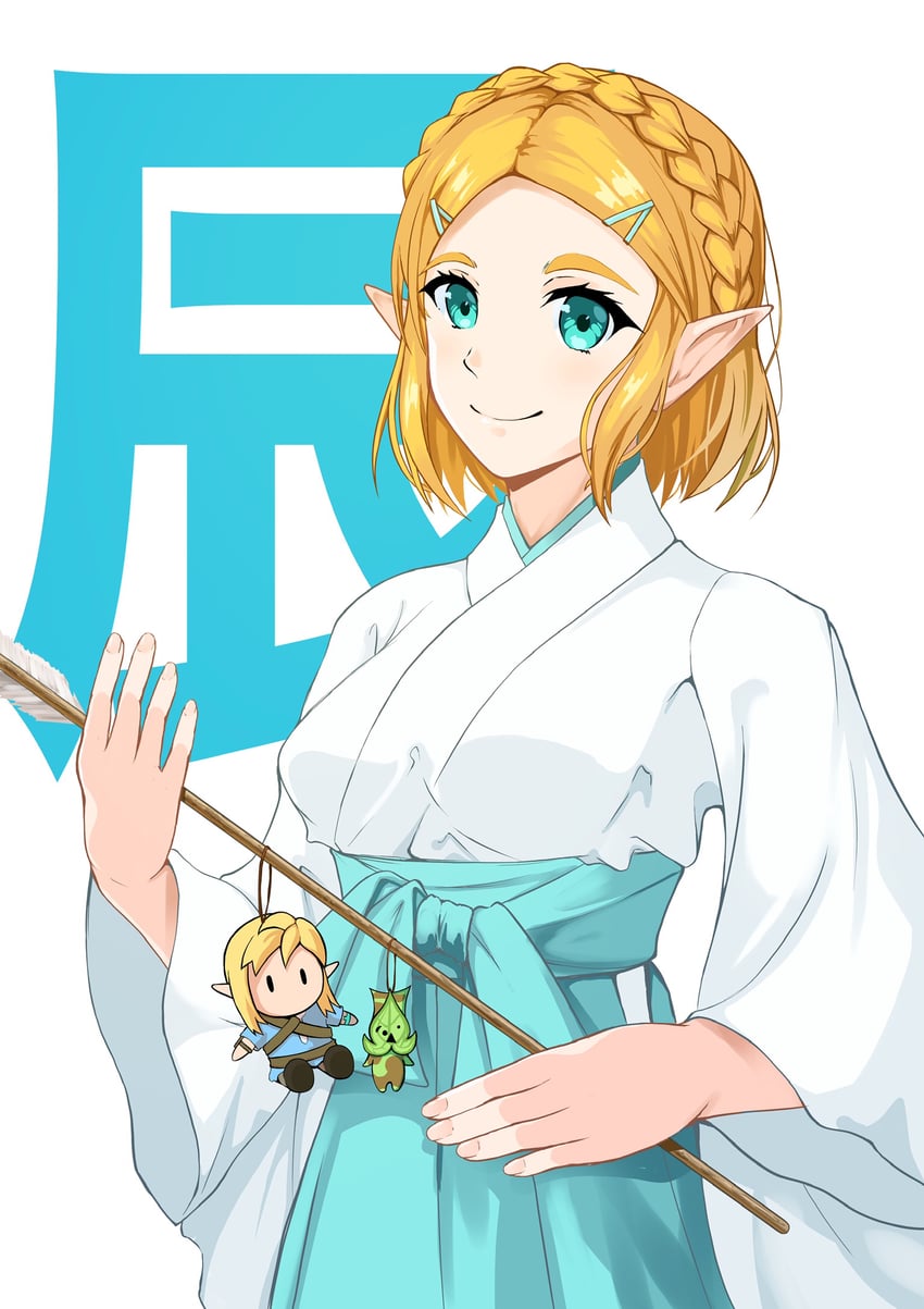 link, princess zelda, and korok (the legend of zelda and 1 more) drawn by hati_(19870119hy)