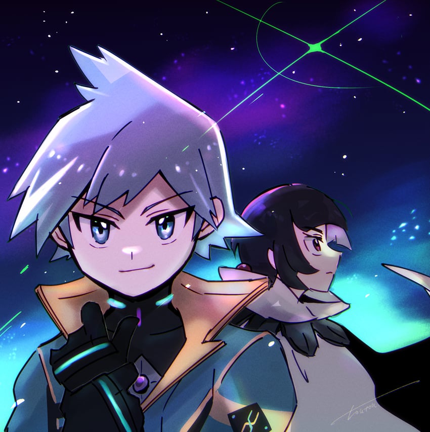 steven stone and zinnia (pokemon and 2 more) drawn by toutouart