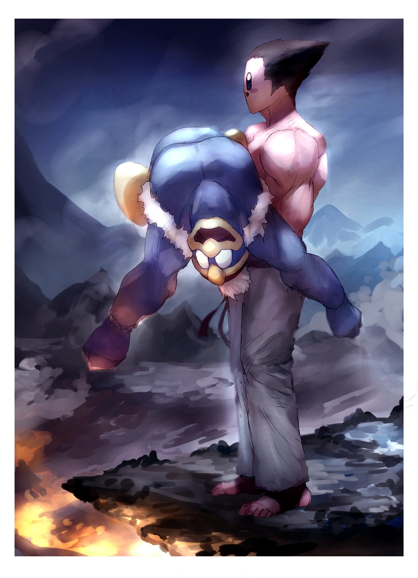 kirby, king dedede, mishima kazuya, and mishima heihachi (kirby and 3 more) drawn by shiburingaru