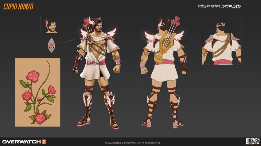 hanzo and cupid hanzo (overwatch and 2 more) drawn by ceciclia_deyne