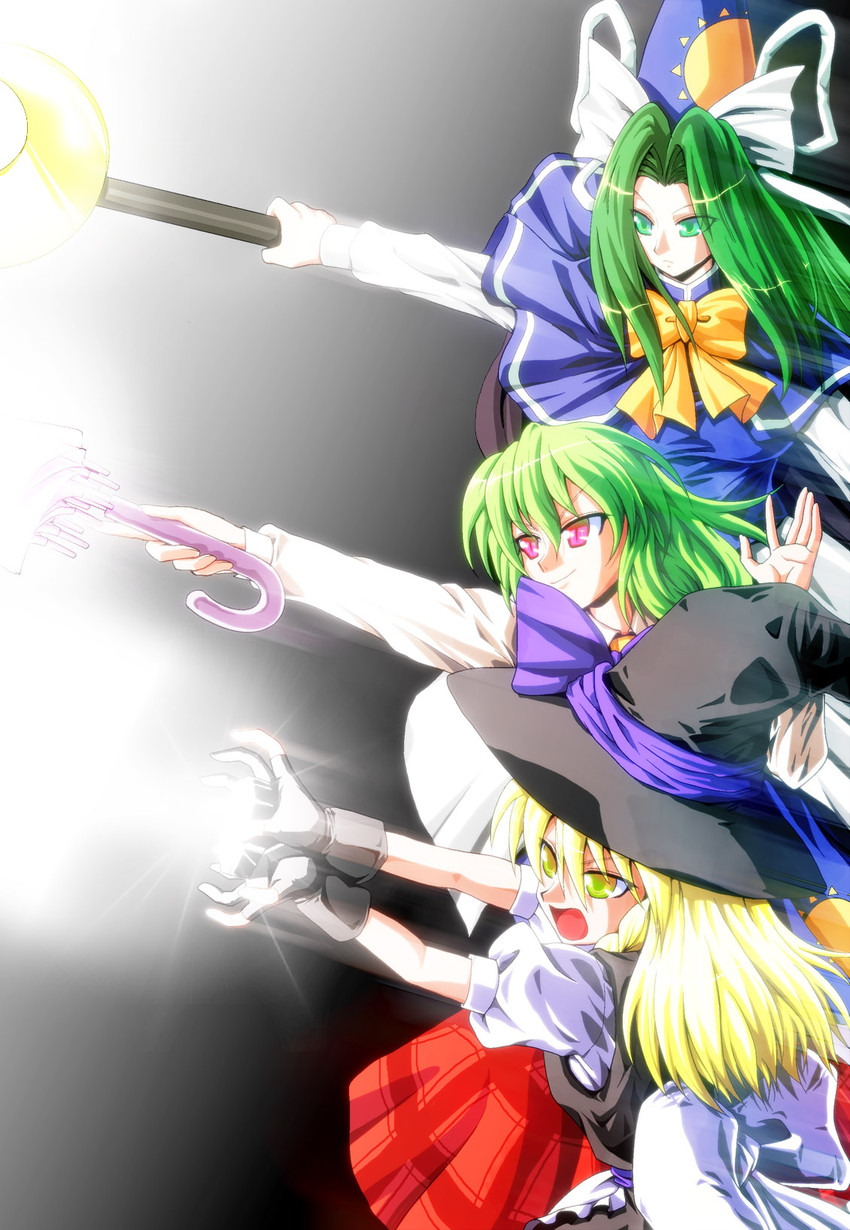 kirisame marisa, kazami yuuka, and mima (touhou) drawn by kamishima_kanon