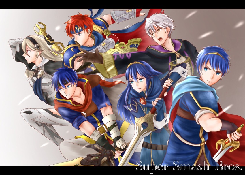 lucina, female corrin, ike, male robin, marth, and 1 more (fire emblem and 6 more) drawn by aplche