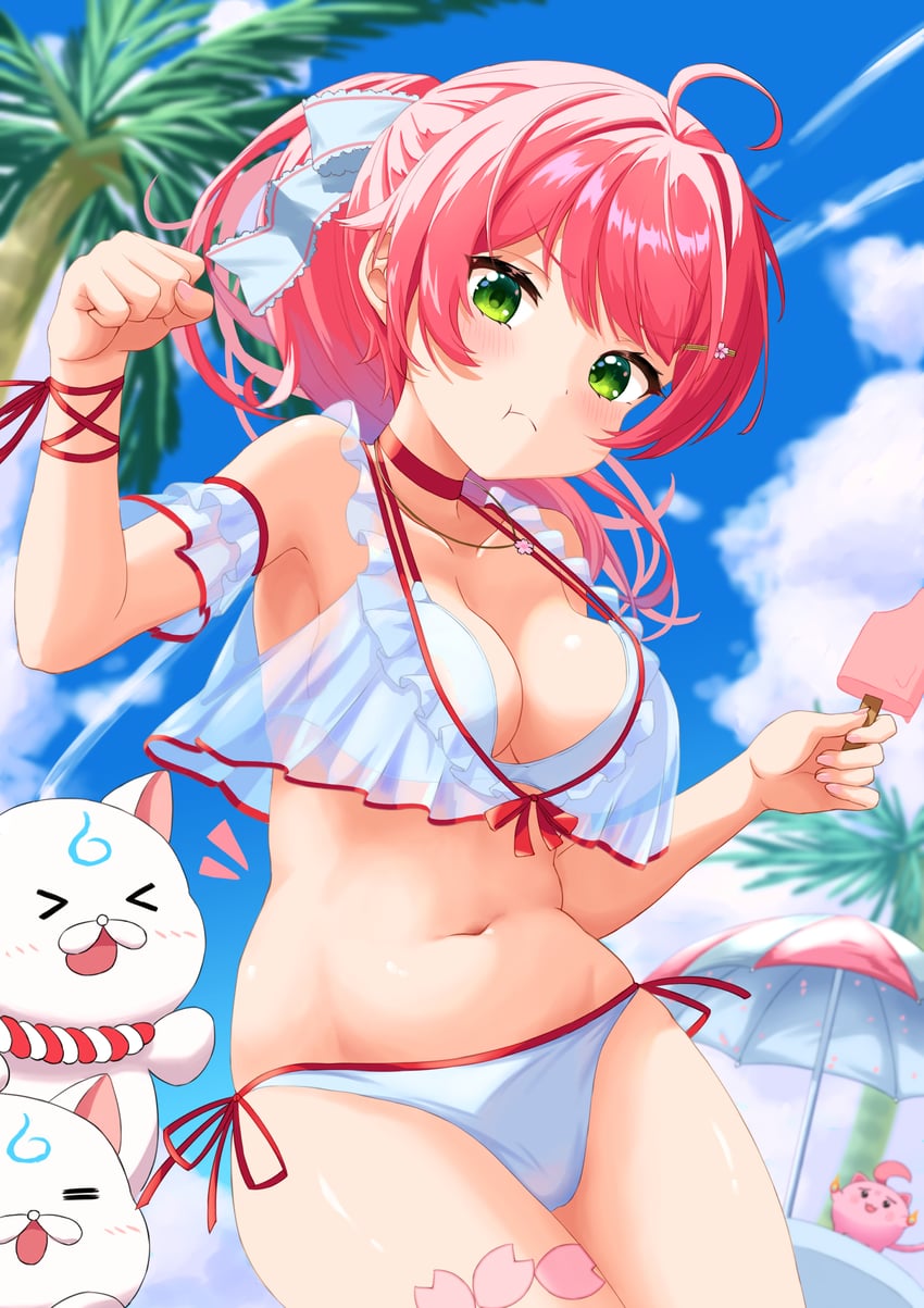 sakura miko, 35p, and maguchi (hololive) drawn by nushiya_(ayihsem)