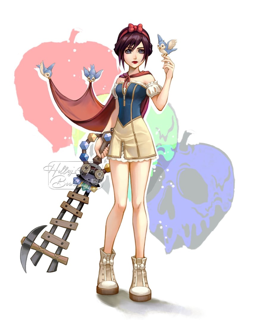 kairi and snow white (kingdom hearts and 1 more) drawn by hollypolllyy