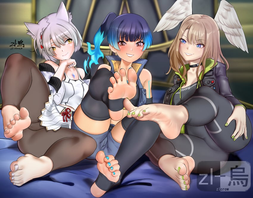 mio, eunie, and sena (xenoblade chronicles and 1 more) drawn by zl-crow_red