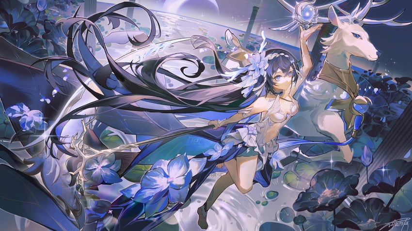 seele vollerei and diana (honkai and 1 more) drawn by asona