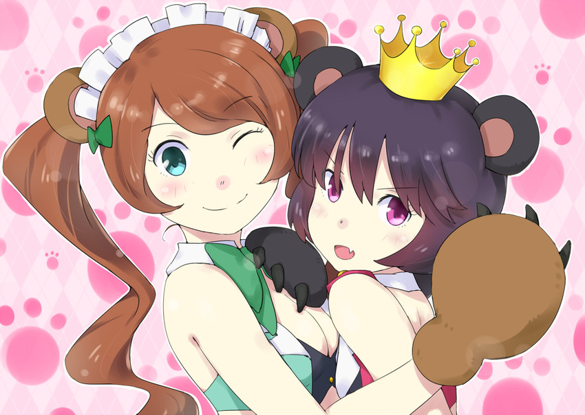 yurishiro ginko and yurigasaki lulu (yuri kuma arashi) drawn by gedou_(ge_ge_gedou)