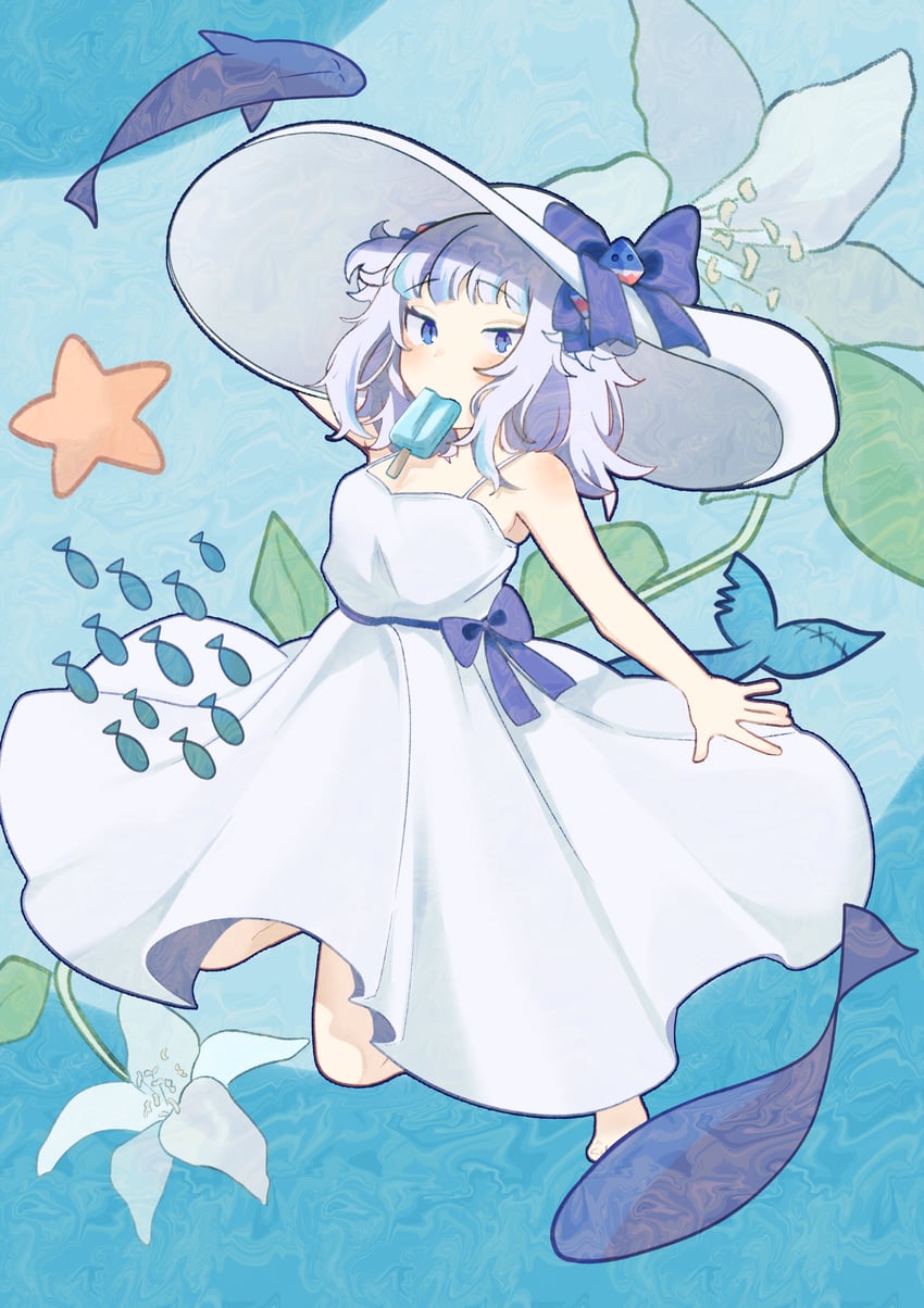 gawr gura (hololive and 1 more) drawn by sasakura_(user_srnu7485)