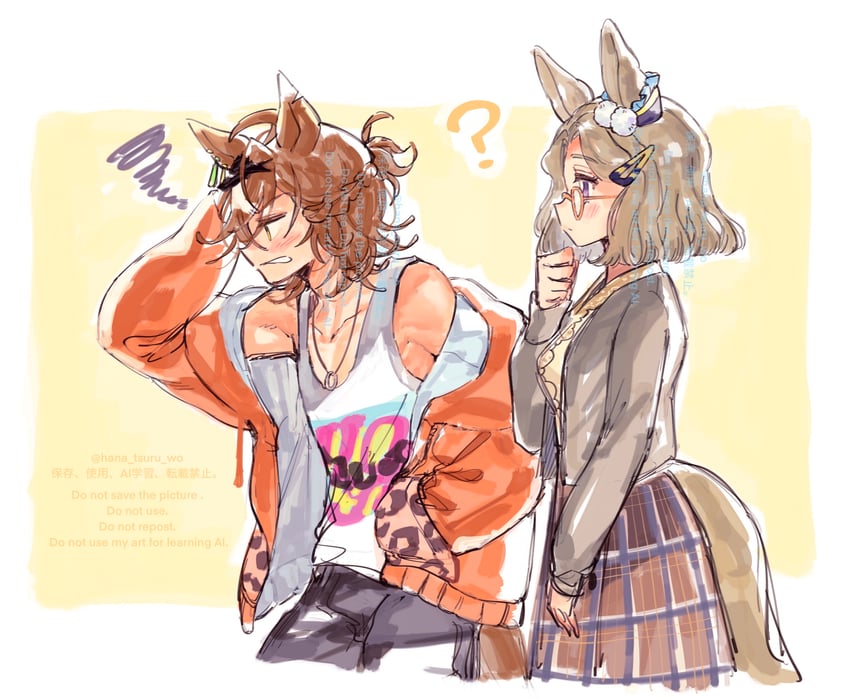 jungle pocket and air messiah (umamusume) drawn by sugomori_tsuru_(hana_tsuru_wo)