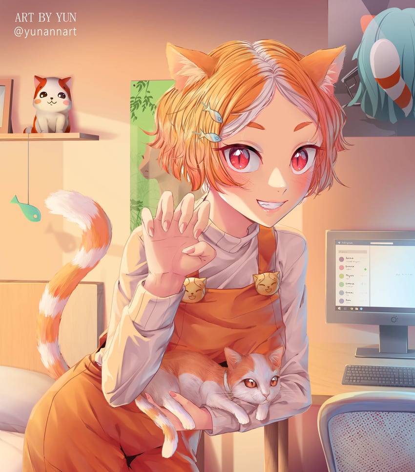 marsey the cat (original and 3 more) drawn by yunannart