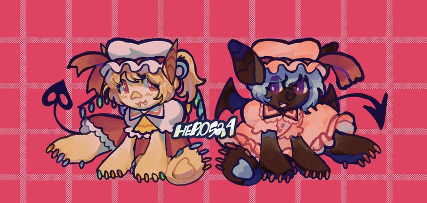 remilia scarlet and flandre scarlet (touhou) drawn by magician-hero