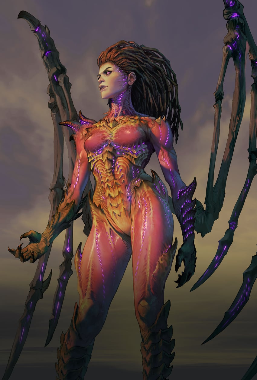 zerg, sarah kerrigan, and infested kerrigan (starcraft and 1 more) drawn by will_murai