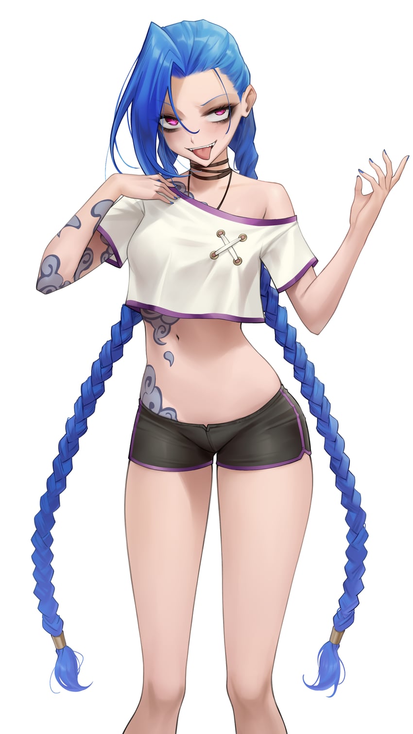 jinx (league of legends) drawn by somebody_(leiking00)