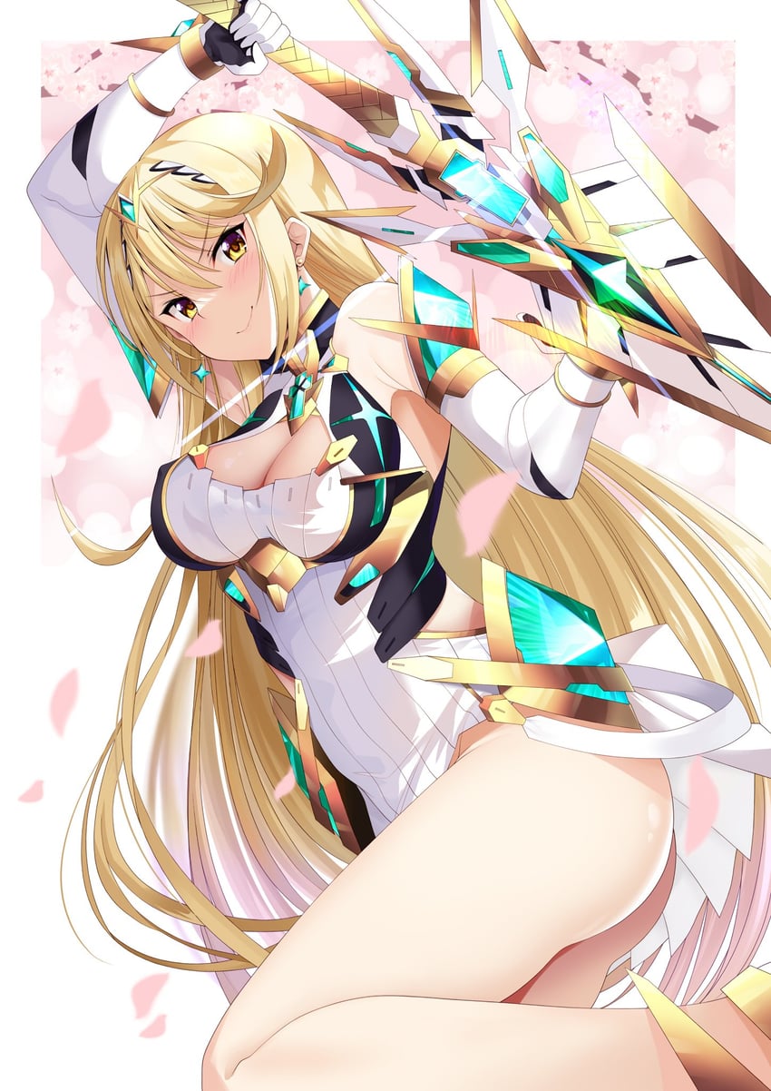 mythra (xenoblade chronicles and 1 more) drawn by daive