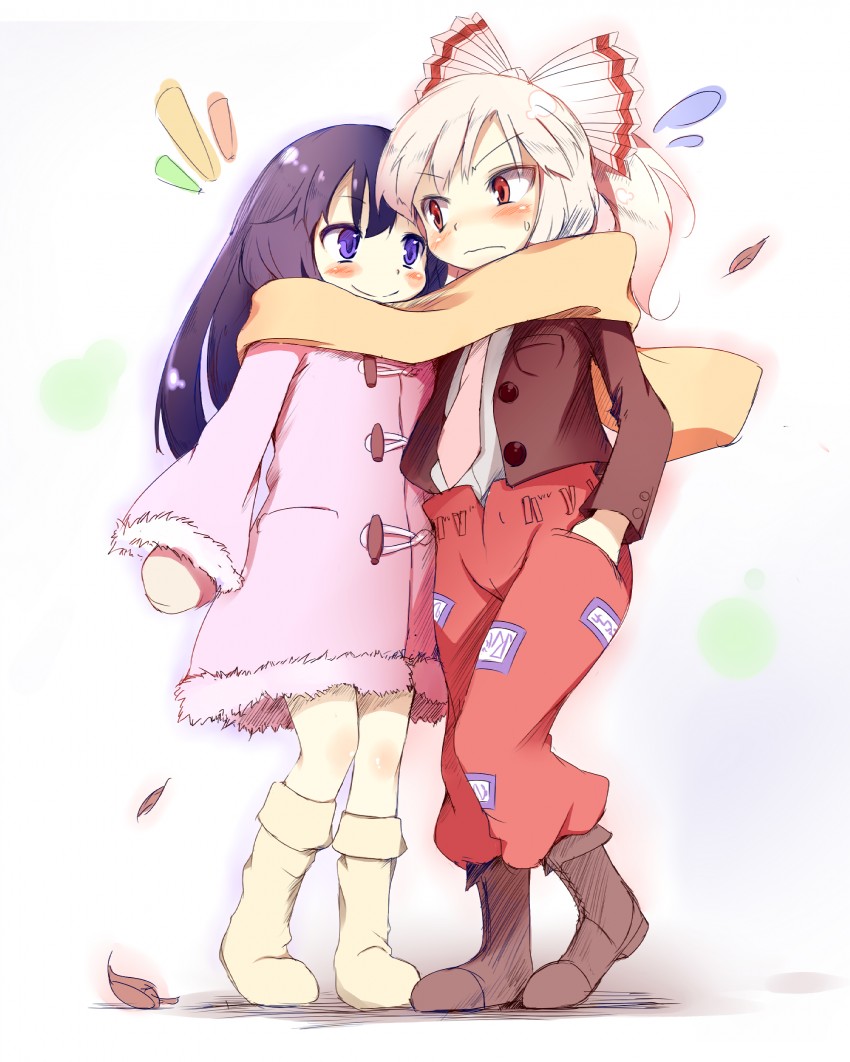 fujiwara no mokou and houraisan kaguya (touhou) drawn by miotama