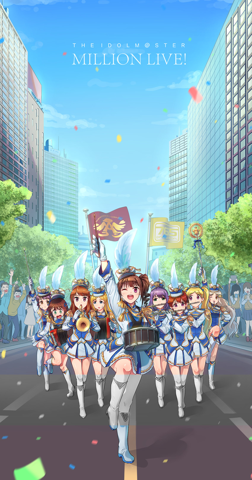 amami haruka, makabe mizuki, mochizuki anna, yokoyama nao, tokoro megumi, and 4 more (idolmaster and 1 more) drawn by kamille_(vcx68)