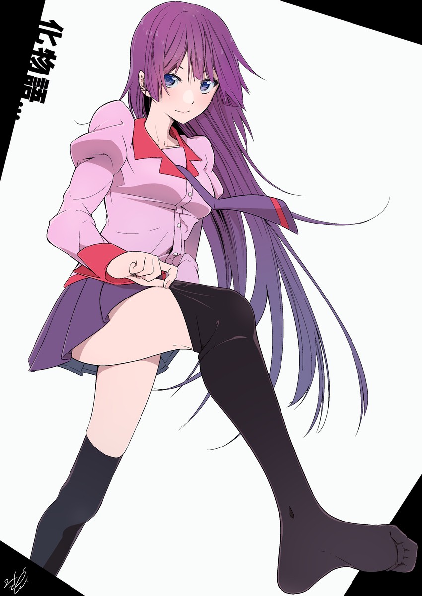 senjougahara hitagi (monogatari and 1 more) drawn by futatugikota