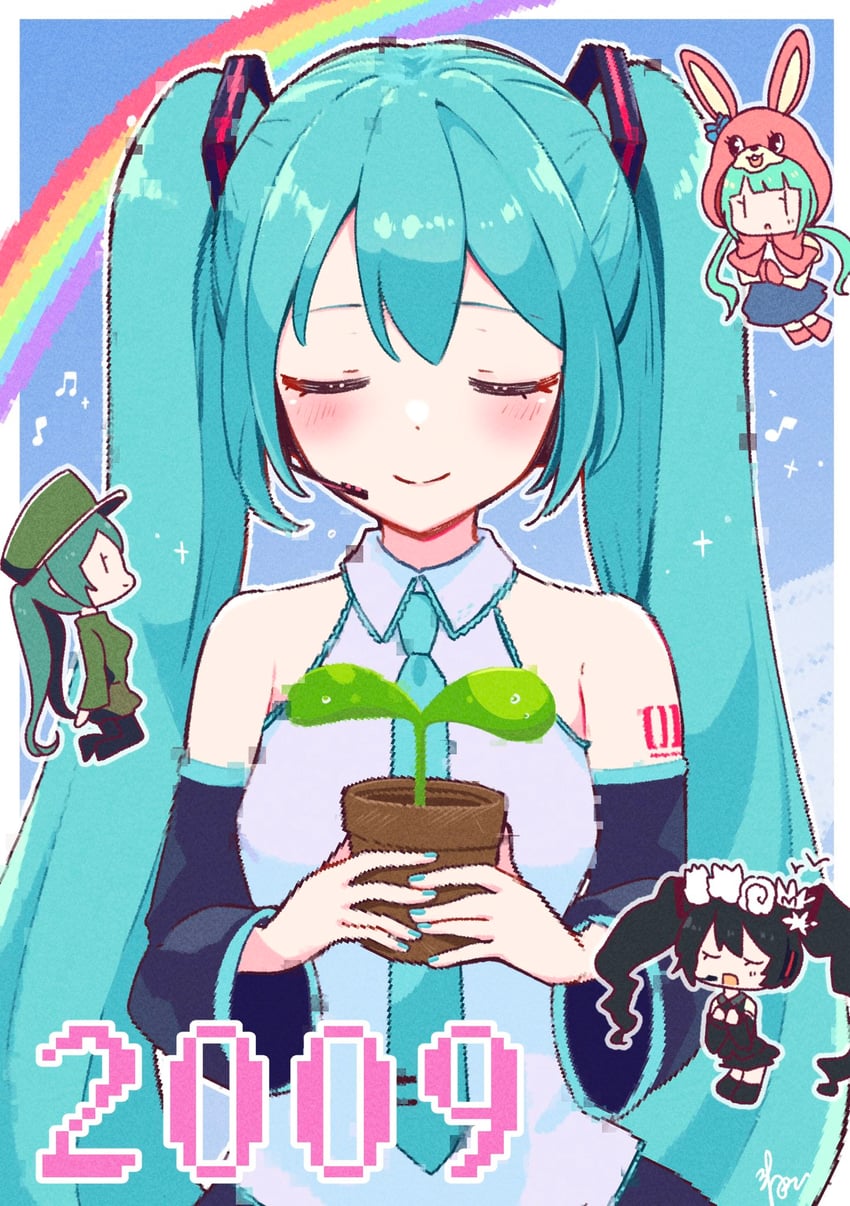 hatsune miku (vocaloid and 5 more) drawn by aoiyui