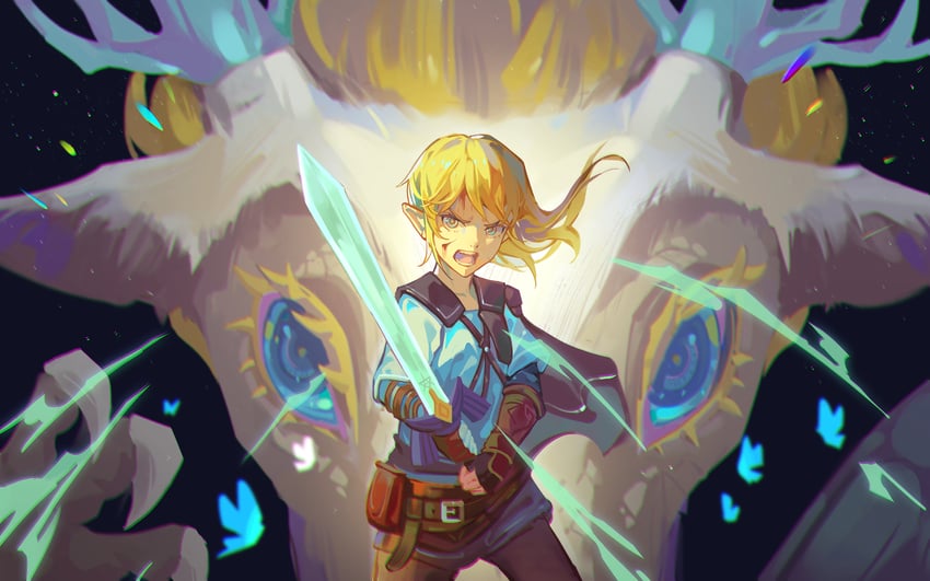 link and light dragon (the legend of zelda and 1 more) drawn by xinghen_az