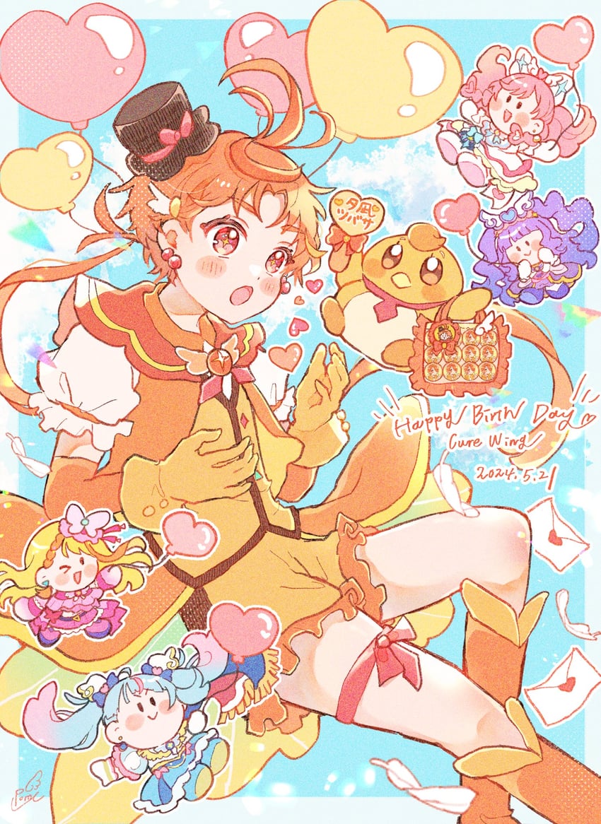 sora harewataru, nijigaoka mashiro, cure sky, hijiri ageha, cure prism, and 5 more (precure and 1 more) drawn by shortcake_p