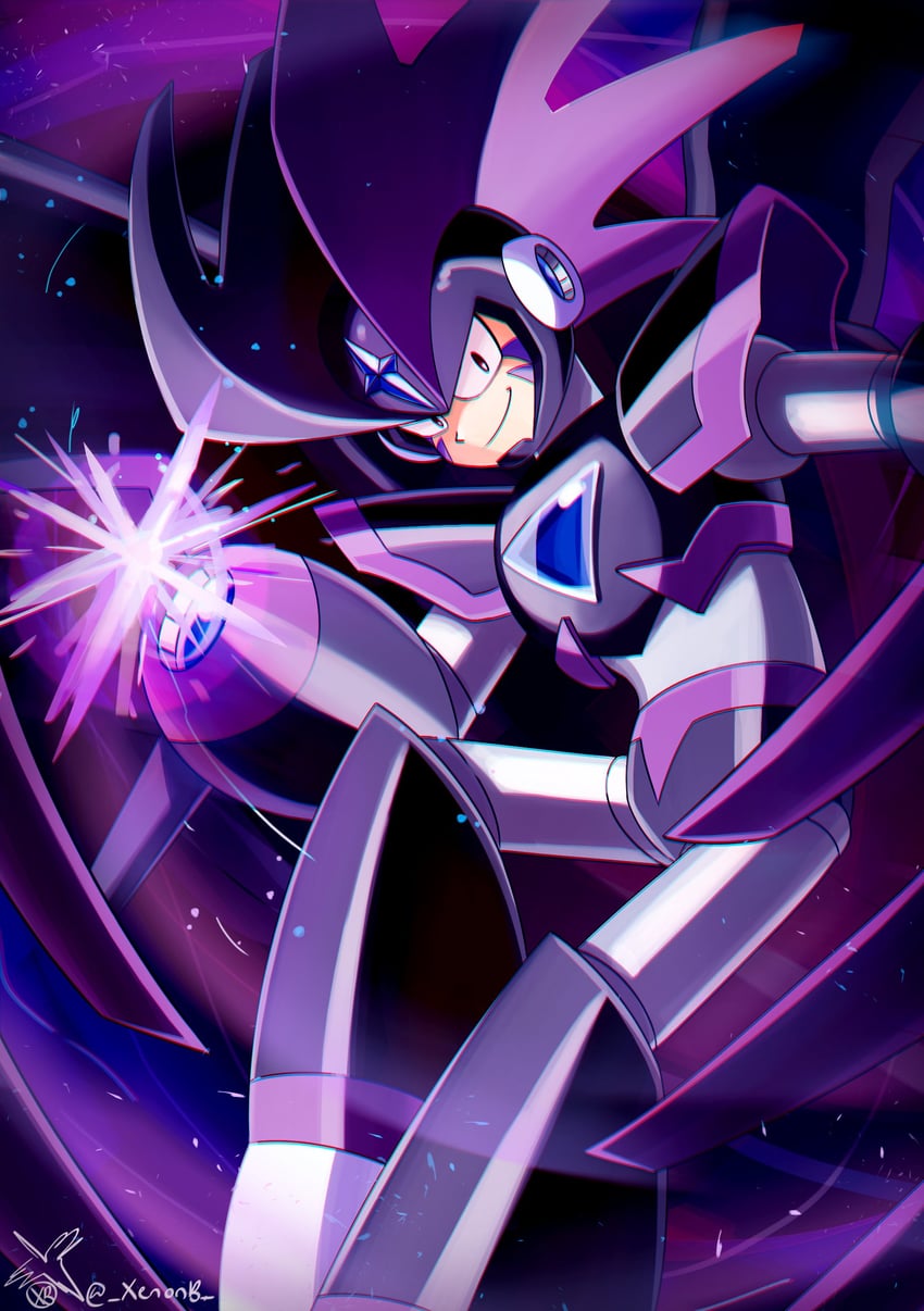 bass and super bass (mega man) drawn by xenon_(xenonb)