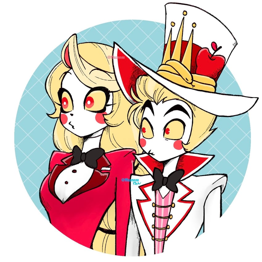 lucifer morningstar and charlie morningstar (hazbin hotel) drawn by zumin