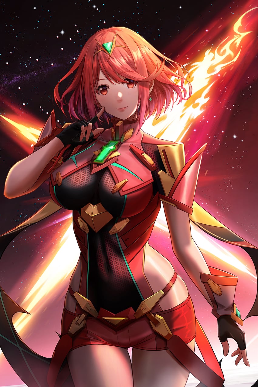 pyra (xenoblade chronicles and 1 more) drawn by redpoke
