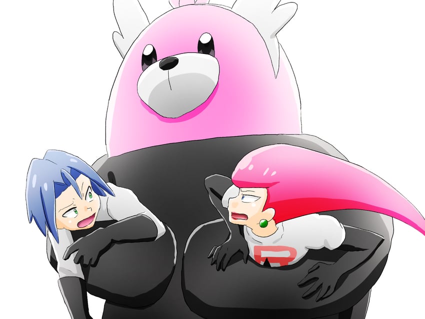 jessie, james, and bewear (pokemon and 1 more) drawn by vekitori