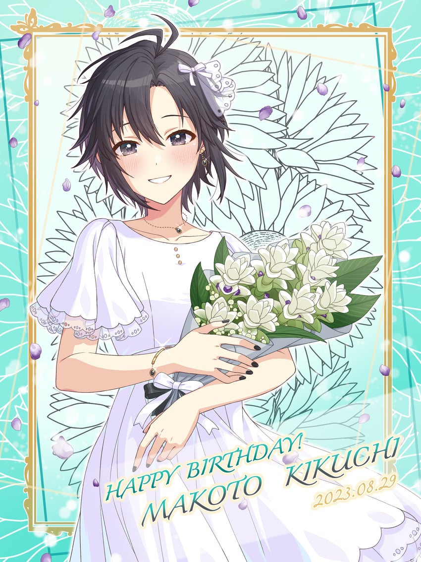 kikuchi makoto (idolmaster and 2 more) drawn by shiro_(ongrokm)