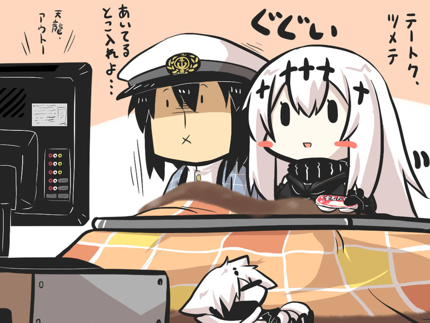 admiral, aircraft carrier water oni, and ne-class heavy cruiser (kantai collection) drawn by goma_(gomasamune)