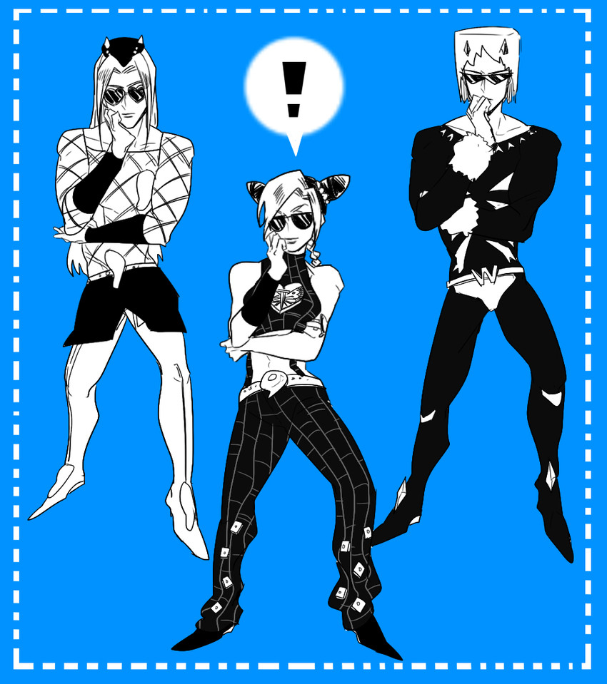 kujo jolyne, narciso anasui, and weather report (jojo no kimyou na bouken and 2 more) drawn by nancy1209