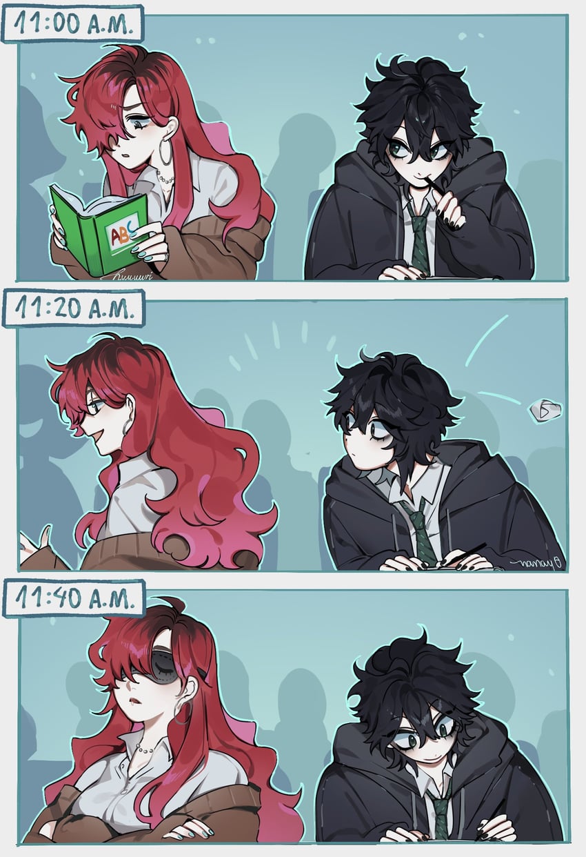 player character, kylar, and nana (degrees of lewdity) drawn by hyuwrii