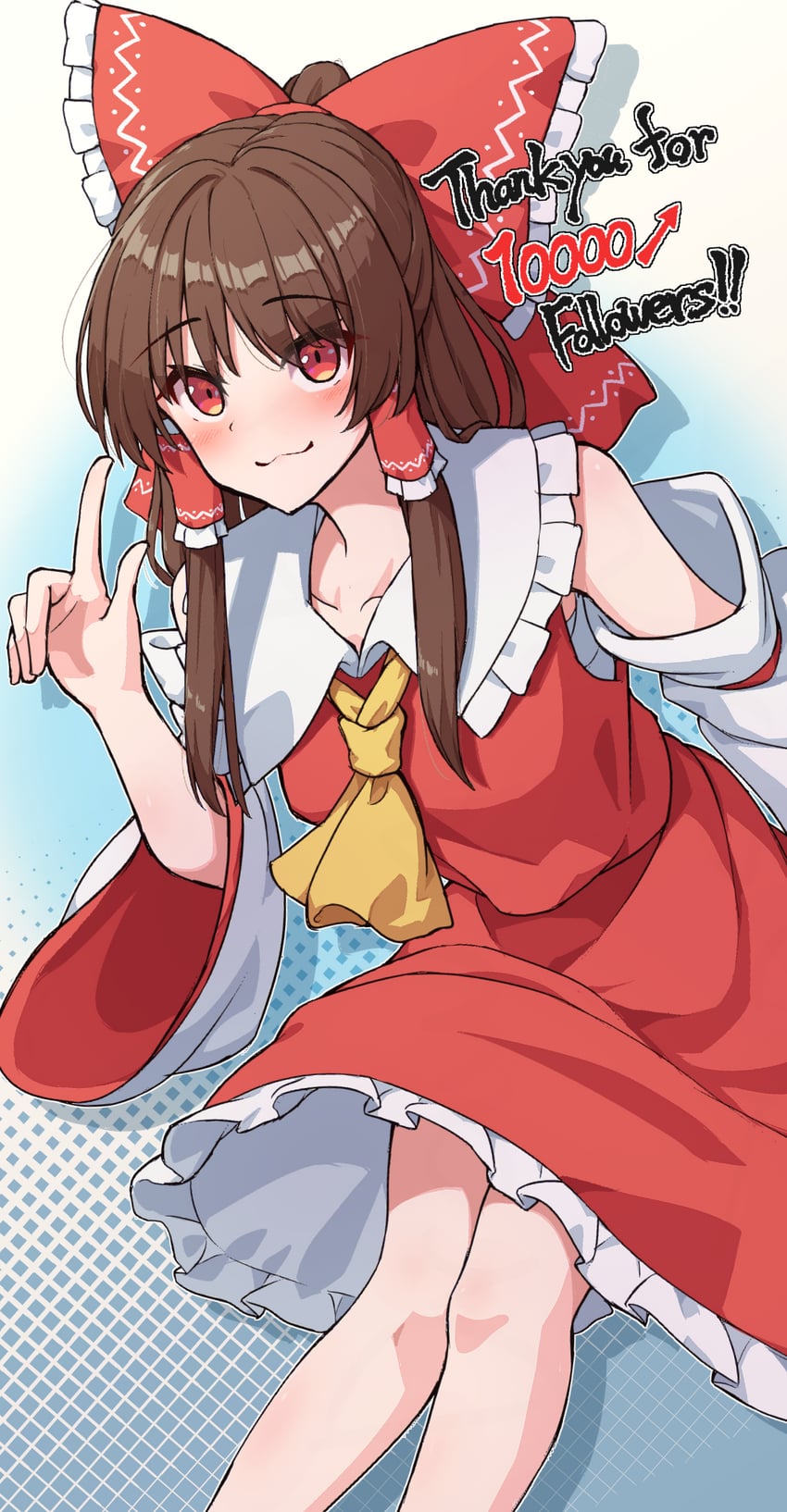 hakurei reimu (touhou) drawn by yosshy