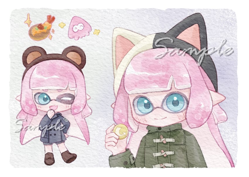 inkling player character and inkling girl (splatoon and 1 more) drawn by lanmeier