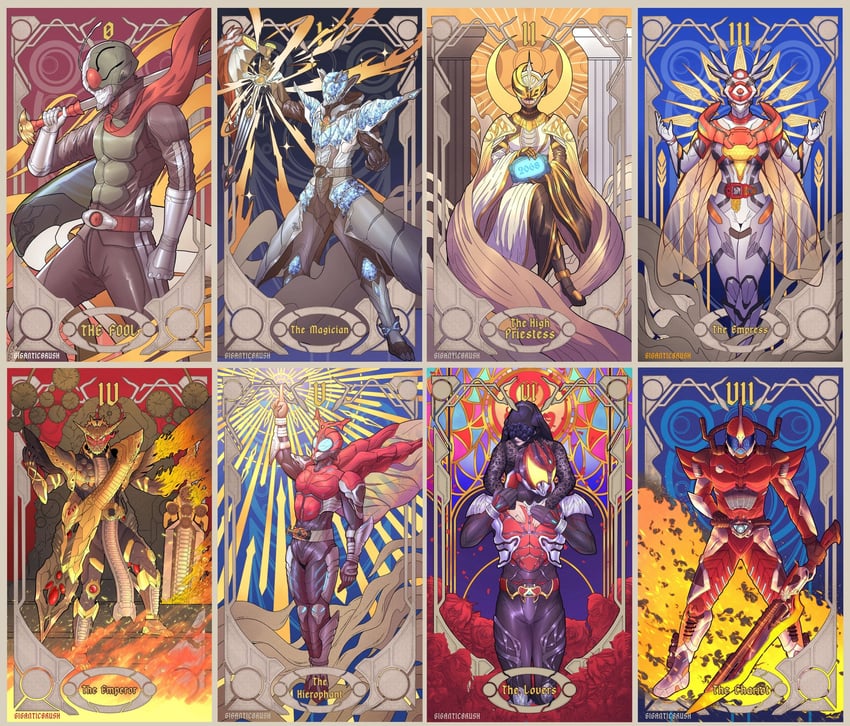 kamen rider 1, kamen rider kiva, kamen rider wizard, kamen rider kabuto, kamen rider accel, and 4 more (kamen rider and 6 more) drawn by giganticbrush