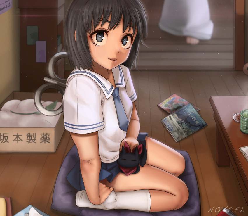 shinonome nano, professor shinonome, and sakamoto (nichijou) drawn by novcel