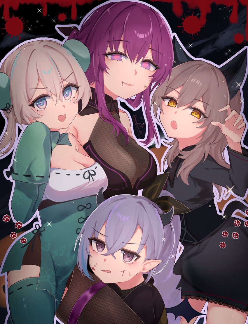 trailblazer, firefly, stelle, kafka, and silver wolf (honkai and 1 more) drawn by kira_riii1