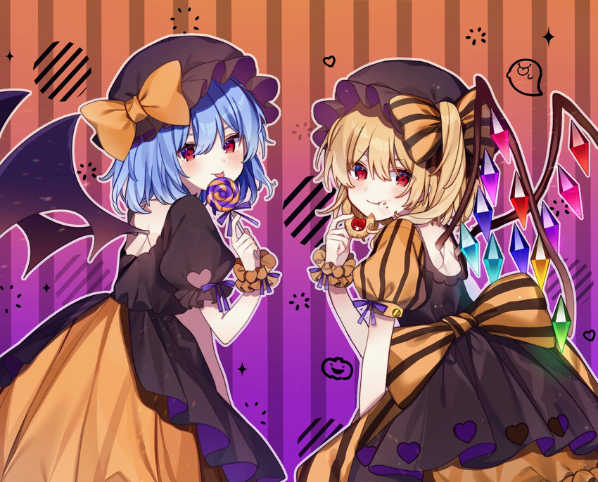 remilia scarlet and flandre scarlet (touhou) drawn by yurui_tuhu