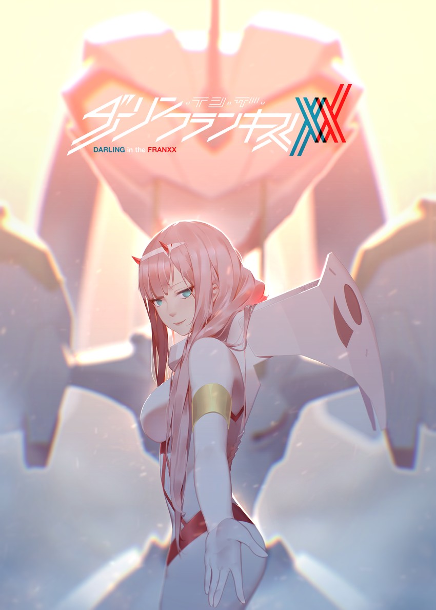 zero two and strelizia (darling in the franxx) drawn by xini_m