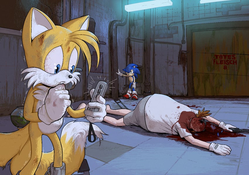 sonic the hedgehog, tails, and dr. eggman (sonic and 1 more) drawn by totesfleisch8